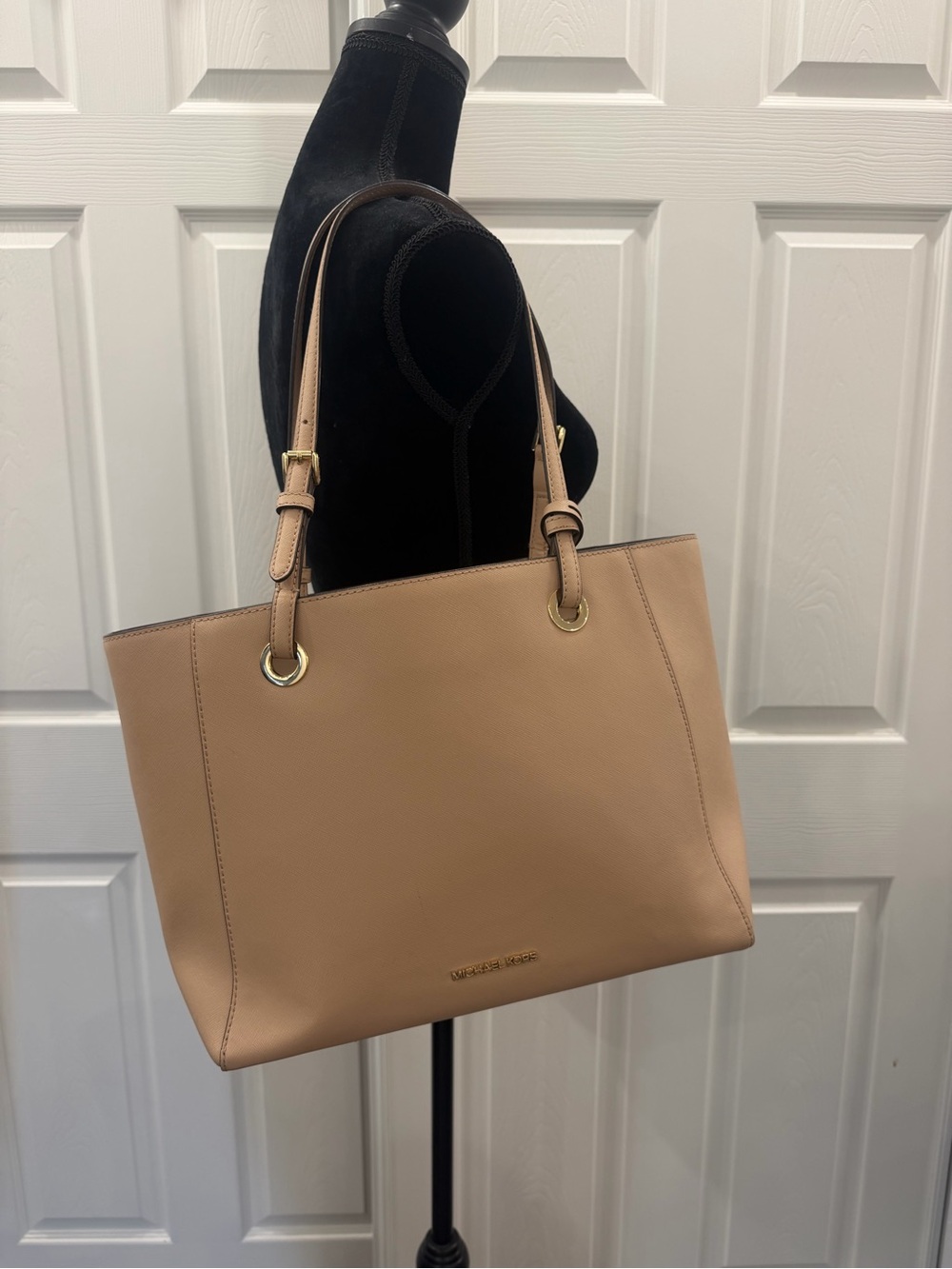 Michael Kors Beige Leather Double-Handle Tote